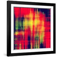 Art Abstract Geometric Pattern, Background In Bright Red , Gold And Green Colors-Irina QQQ-Framed Art Print