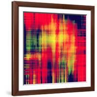 Art Abstract Geometric Pattern, Background In Bright Red , Gold And Green Colors-Irina QQQ-Framed Art Print