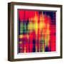 Art Abstract Geometric Pattern, Background In Bright Red , Gold And Green Colors-Irina QQQ-Framed Art Print