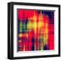 Art Abstract Geometric Pattern, Background In Bright Red , Gold And Green Colors-Irina QQQ-Framed Art Print