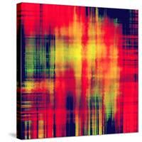 Art Abstract Geometric Pattern, Background In Bright Red , Gold And Green Colors-Irina QQQ-Stretched Canvas