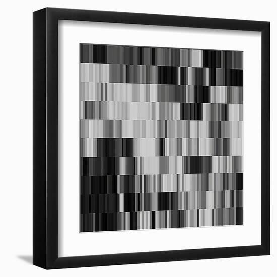 Art Abstract Geometric Textured Background in Black and White Colors, Pattern-Irina QQQ-Framed Art Print