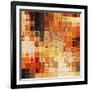 Art Abstract Rainbow Geometric Pattern Background In Red Color-Irina QQQ-Framed Art Print