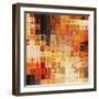 Art Abstract Rainbow Geometric Pattern Background In Red Color-Irina QQQ-Framed Art Print
