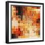 Art Abstract Rainbow Geometric Pattern Background In Red Color-Irina QQQ-Framed Art Print