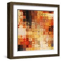 Art Abstract Rainbow Geometric Pattern Background In Red Color-Irina QQQ-Framed Art Print