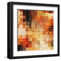Art Abstract Rainbow Geometric Pattern Background In Red Color-Irina QQQ-Framed Art Print