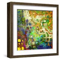 Art Abstract Rainbow Pattern Background. To See Similar, Please Visit My Portfolio-Irina QQQ-Framed Art Print