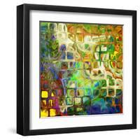 Art Abstract Rainbow Pattern Background. To See Similar, Please Visit My Portfolio-Irina QQQ-Framed Art Print
