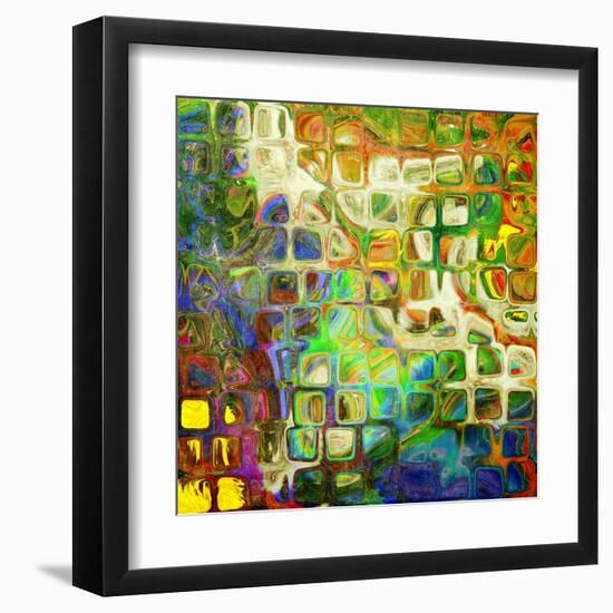 Art Abstract Rainbow Pattern Background. To See Similar, Please Visit My Portfolio-Irina QQQ-Framed Art Print