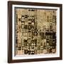 Art Abstract Vibrant Geometric Pattern Background In Black, Sepia And Brown Colors-Irina QQQ-Framed Art Print