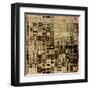 Art Abstract Vibrant Geometric Pattern Background In Black, Sepia And Brown Colors-Irina QQQ-Framed Art Print