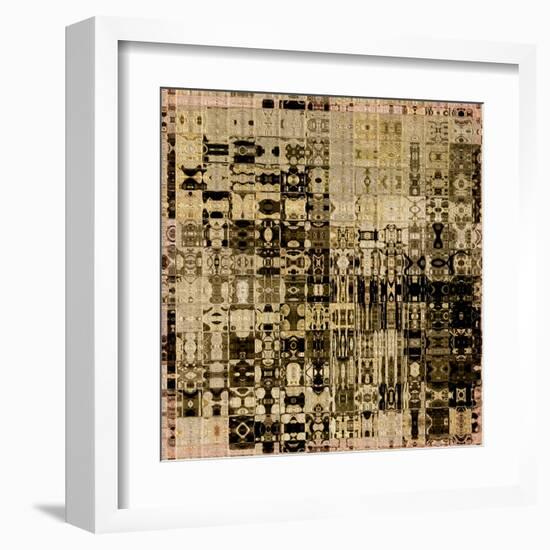 Art Abstract Vibrant Geometric Pattern Background In Black, Sepia And Brown Colors-Irina QQQ-Framed Art Print