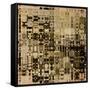 Art Abstract Vibrant Geometric Pattern Background In Black, Sepia And Brown Colors-Irina QQQ-Framed Stretched Canvas