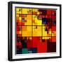 Art Abstract Vibrant Rainbow Geometric Pattern Background-Irina QQQ-Framed Art Print