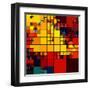 Art Abstract Vibrant Rainbow Geometric Pattern Background-Irina QQQ-Framed Art Print