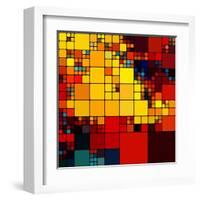 Art Abstract Vibrant Rainbow Geometric Pattern Background-Irina QQQ-Framed Art Print