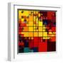 Art Abstract Vibrant Rainbow Geometric Pattern Background-Irina QQQ-Framed Art Print