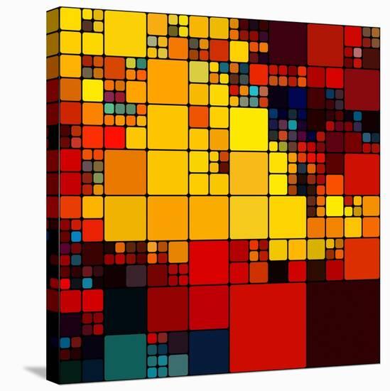 Art Abstract Vibrant Rainbow Geometric Pattern Background-Irina QQQ-Stretched Canvas