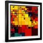 Art Abstract Vibrant Rainbow Geometric Pattern Background-Irina QQQ-Framed Art Print