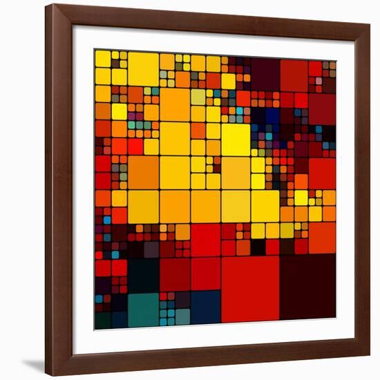 Art Abstract Vibrant Rainbow Geometric Pattern Background-Irina QQQ-Framed Art Print