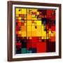 Art Abstract Vibrant Rainbow Geometric Pattern Background-Irina QQQ-Framed Art Print