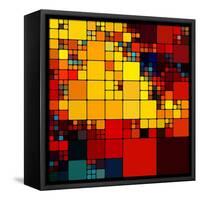 Art Abstract Vibrant Rainbow Geometric Pattern Background-Irina QQQ-Framed Stretched Canvas