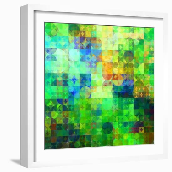 Art Abstract Vibrant Tiles Geometric Pattern For Background-Irina QQQ-Framed Art Print