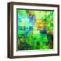 Art Abstract Vibrant Tiles Geometric Pattern For Background-Irina QQQ-Framed Art Print