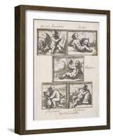 Art and Commerce; Justice; Prudence; Temperance; and Fortitude-Sir James Thornhill-Framed Giclee Print