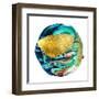 Art and Gold. Multi-Coloured Spot, Acrylic Paint, Modern Art, Hand Drawn Painting, Contemporary Art-CARACOLLA-Framed Art Print