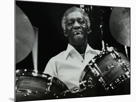 Art Blakey on Stage with the Jazz Messengers at the Forum Theatre, Hatfield, Hertfordshire, 1978-Denis Williams-Mounted Photographic Print