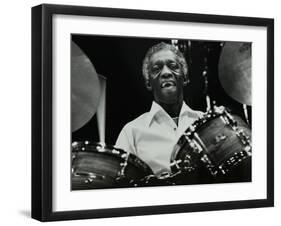 Art Blakey on Stage with the Jazz Messengers at the Forum Theatre, Hatfield, Hertfordshire, 1978-Denis Williams-Framed Photographic Print