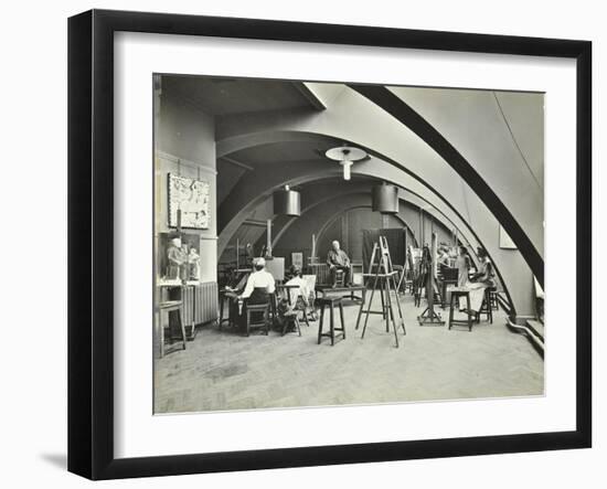 Art Class, Westminster Technical Institute, London, 1910-null-Framed Premium Photographic Print