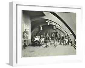 Art Class, Westminster Technical Institute, London, 1910-null-Framed Premium Photographic Print