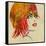 Art Colorful Sketching Beautiful Girl Face On Sepia Background-Irina QQQ-Framed Stretched Canvas