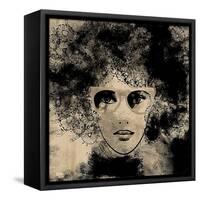 Art Colorful Sketching Beautiful Girl Face On Sepia Background-Irina QQQ-Framed Stretched Canvas