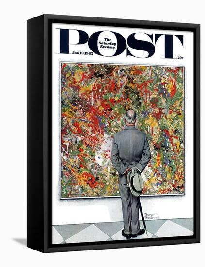 "Art Connoisseur" Saturday Evening Post Cover, January 13,1962-Norman Rockwell-Framed Stretched Canvas