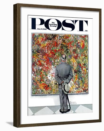 "Art Connoisseur" Saturday Evening Post Cover, January 13,1962-Norman Rockwell-Framed Giclee Print