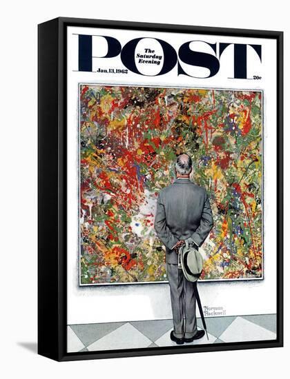 "Art Connoisseur" Saturday Evening Post Cover, January 13,1962-Norman Rockwell-Framed Stretched Canvas