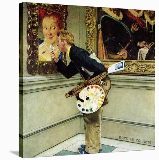 "Art Critic", April 16,1955-Norman Rockwell-Stretched Canvas