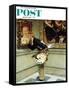 "Art Critic" Saturday Evening Post Cover, April 16,1955-Norman Rockwell-Framed Stretched Canvas