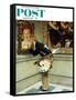 "Art Critic" Saturday Evening Post Cover, April 16,1955-Norman Rockwell-Framed Stretched Canvas