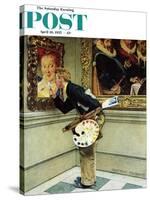 "Art Critic" Saturday Evening Post Cover, April 16,1955-Norman Rockwell-Stretched Canvas