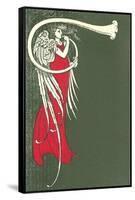 Art Deco Angel Blowing Trumpet-null-Framed Stretched Canvas