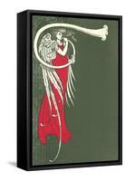 Art Deco Angel Blowing Trumpet-null-Framed Stretched Canvas