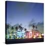 Art Deco Architecture and Palms, South Beach, Miami, Florida-Robin Hill-Stretched Canvas