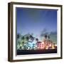 Art Deco Architecture and Palms, South Beach, Miami, Florida-Robin Hill-Framed Photographic Print