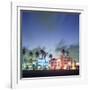 Art Deco Architecture and Palms, South Beach, Miami, Florida-Robin Hill-Framed Photographic Print