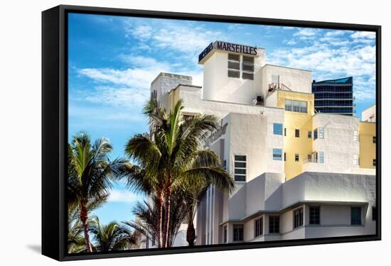 Art Deco Architecture of Miami Beach - Marseilles Hotel - Florida-Philippe Hugonnard-Framed Stretched Canvas